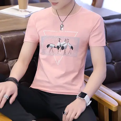 夏季男士短袖t恤圆领丅恤夏装潮牌体桖潮流打底衫上衣服半袖男装商品大图