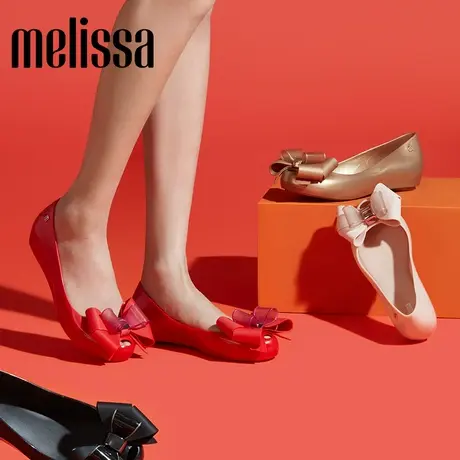 Melissa梅丽莎新款蝴蝶结鱼嘴款百搭通勤女士单鞋33551商品大图