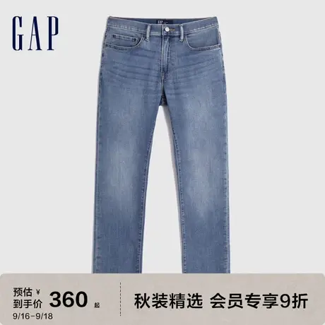 Gap男装秋季2023新款弹力水洗时尚五袋直筒牛仔裤728702潮流长裤图片