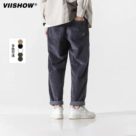 VIISHOW休闲裤男春季新款韩版直筒宽松百搭纯棉情侣长裤子ins潮流商品大图