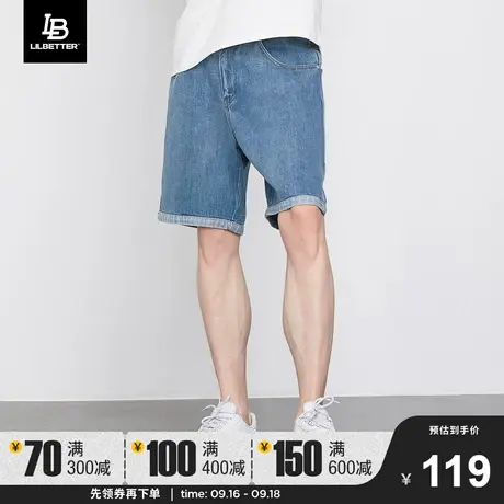 Lilbetter牛仔裤男短裤宽松夏季新款中裤休闲五分裤男士直筒裤LB商品大图