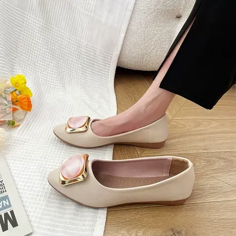 2023工作鞋女软底舒适上班久站不累脚职业皮鞋酒店面试方扣单鞋女商品大图