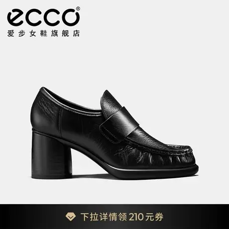 【Natacha联名】ECCO爱步女鞋 高跟粗跟乐福鞋 雕塑奢华222673商品大图