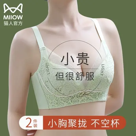 猫人内衣女小胸聚拢收副乳防下垂平胸专用性感无钢圈文胸罩夏季薄商品大图