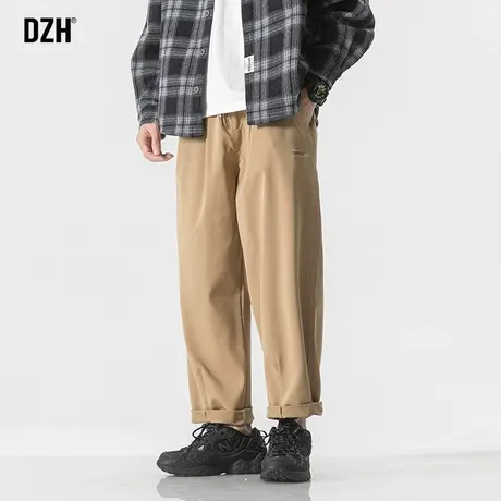 男士工装裤卡其色裤子男春夏款直筒宽松休闲裤潮牌男裤直筒裤长裤商品大图