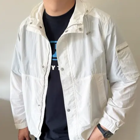 大依无忧夏款大码男装薄料休闲夹克胖子加肥加大男士连帽防晒外套图片