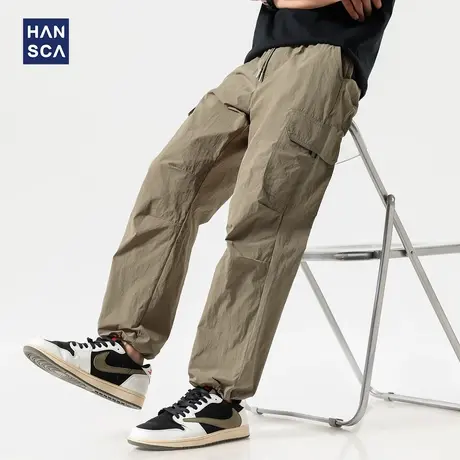 hansca100g轻薄透气工装休闲裤男款2025夏季防水可调节裤脚长裤子商品大图