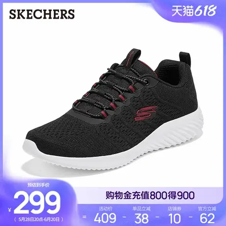 斯凯奇男鞋2025夏季新款一脚蹬透气网面休闲运动鞋厚底耐磨健步鞋商品大图