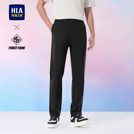 HLA/海澜之家POWER YOUNG休闲裤25春夏季新款松紧腰锥形裤子男士商品大图
