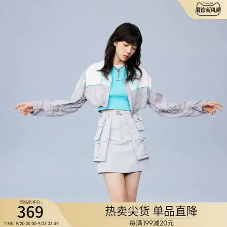 RIENYRE原创2023春夏半身裙短裙工装口袋装饰半裙个性包臀裙窄裙图片