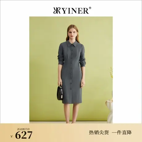 YINER音儿专选女装春季西式塑腰设计连衣裙图片