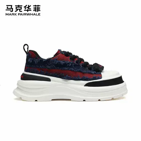 马克华菲板鞋男款2025新款夏季厚底增高鞋软底运动休闲鞋黑色男鞋商品大图