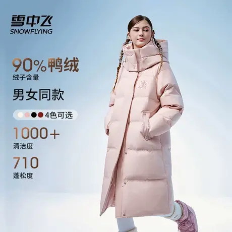 雪中飞中长款羽绒服女2025新款立领外套24K龙年战袍X301421858F商品大图