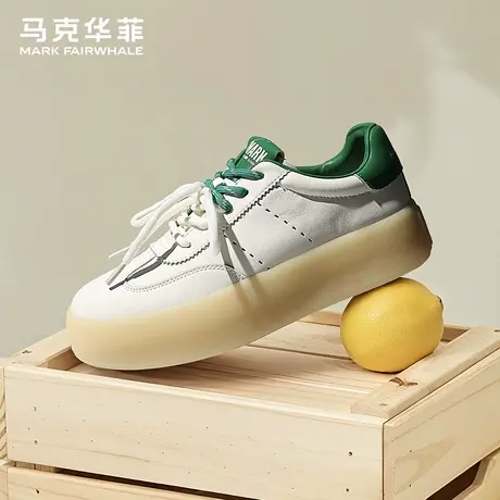马克华菲休闲板鞋女款2025新款厚底增高鞋小众百搭小白鞋低帮女鞋商品大图