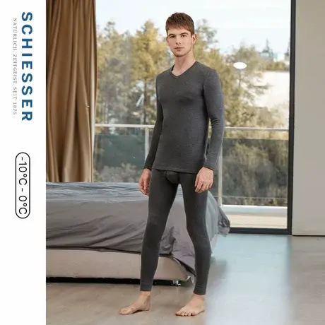 SCHIESSER舒雅男士阿米诺5.0含羊毛加厚保暖内衣套装远红外蓄热商品大图