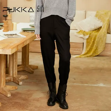 蒲PUKKA 女装羊毛休闲裤2022秋装新款设计感时尚萝卜裤商场同款图片