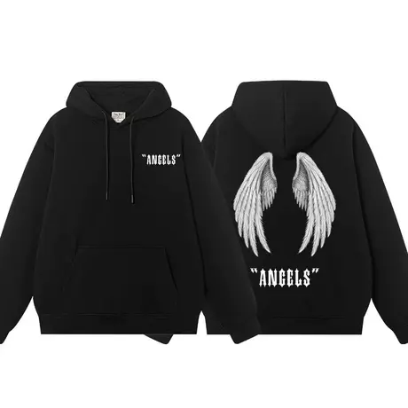秀洛秋冬韩版天使翅膀连帽卫衣字母宽松男女上衣情侣装衣服潮流商品大图