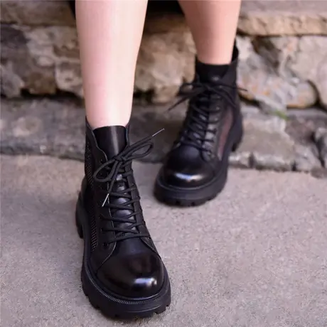 Artmu阿木2022春季新款罗马镂空凉靴厚底马丁靴透气时尚单靴短靴图片