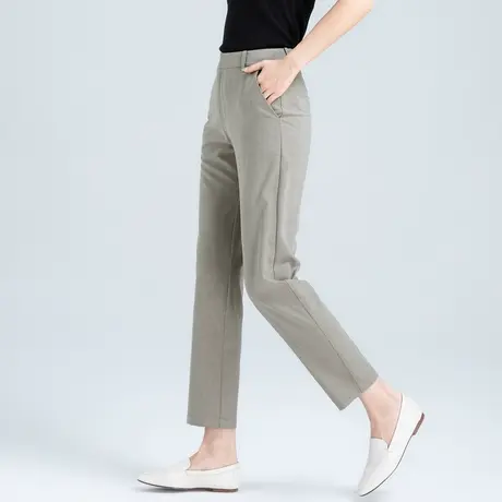 凉感垂感西装裤女夏季薄款职业西裤小个子九分烟管裤显瘦直筒裤图片