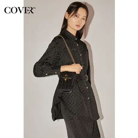 COVER冬季菱形格纹保暖轻商务衬衫图片