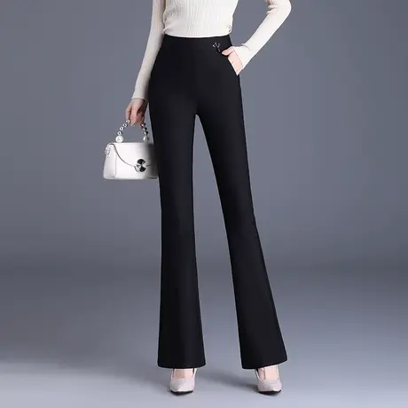 2023秋季新款黑色微喇裤女士西装裤高腰显瘦休闲裤韩版时尚长裤子商品大图
