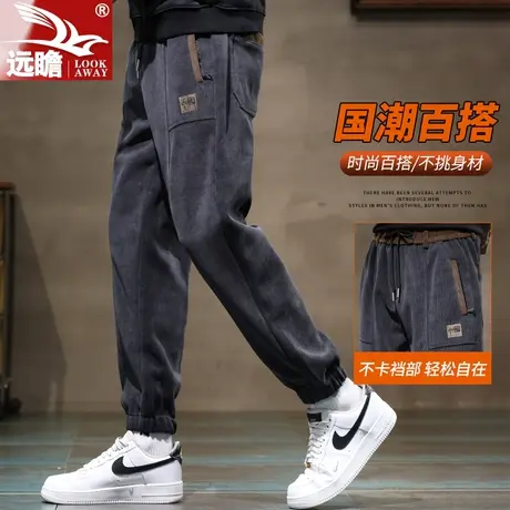 男士休闲裤春秋季新款宽松束脚工装卫裤男潮流百搭松紧腰长裤男款商品大图