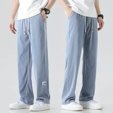 天丝牛仔裤男款夏款直筒宽松阔腿拖地裤夏季超薄款冰丝休闲裤子男商品大图