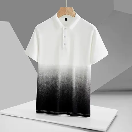 新款短袖t恤男高端polo衫翻领夏季高级感珠地棉男士潮流2023年潮商品大图