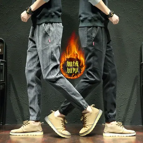 裤子秋季款男2023新款爆款博奥绒男士休闲裤秋冬卫裤加绒加厚长裤商品大图