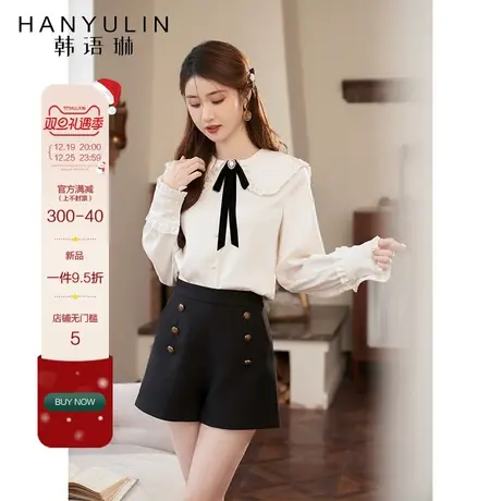 法式气质白色长袖衬衫女秋冬款2023新款设计感小众上衣小个子衬衣商品大图