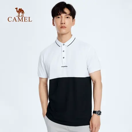CAMEL/骆驼男装 2023夏季新款短袖Polo衫男撞色翻领t恤商务休闲商品大图