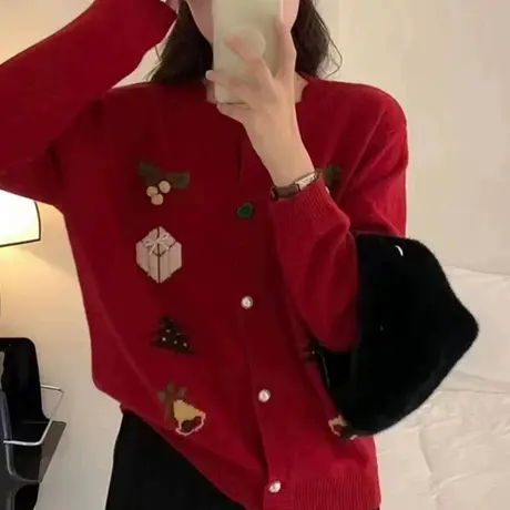 开衫毛衣女款2023新款秋冬内搭外穿美拉德穿搭上衣冬季针织打底衫图片