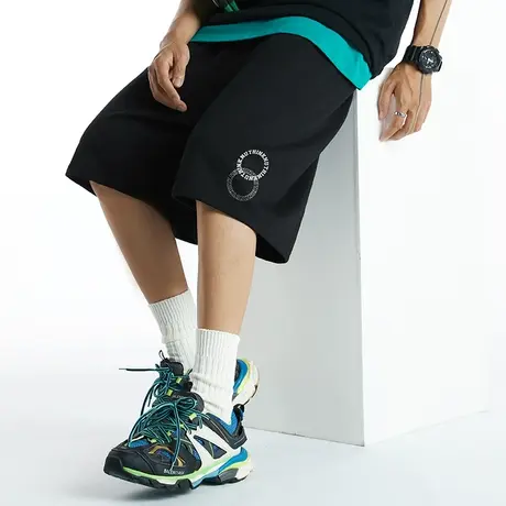 Nuthink国潮加肥加大5分短裤男潮ins潮牌宽松美式运动裤卫裤夏季商品大图