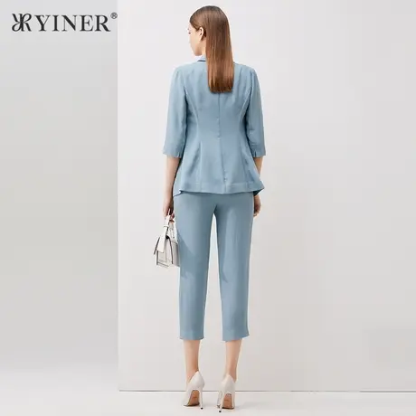 *YINER音儿女装夏季薄款一粒扣西装领短外套图片