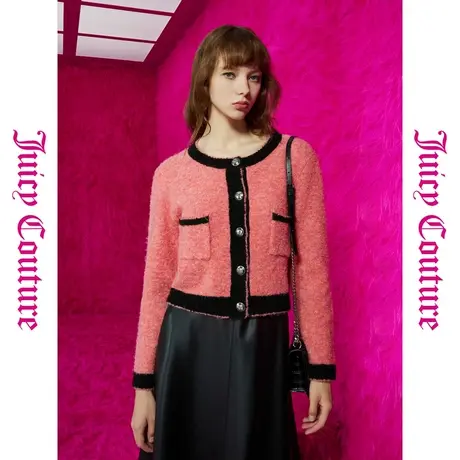 Juicy Couture橘滋秋女女装年新款浪漫纽约扣仿呢毛织女外套商品大图
