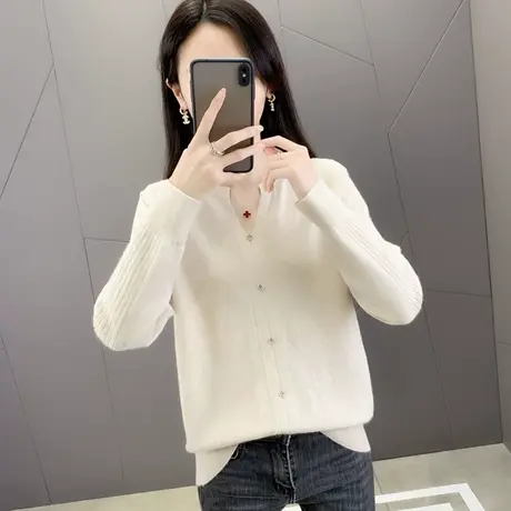 毛衣女冬季2022年新款爆款加厚V领打底衫女时尚洋气上衣秋冬女装商品大图