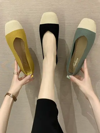 豆豆鞋女夏社会网红学生新款百搭飞织单鞋孕妇软底时尚外穿网面鞋商品大图