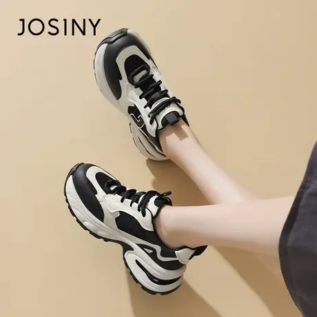 Josiny/卓诗尼厚底老爹鞋子女2024新款百搭炸街复古休闲运动女鞋商品大图