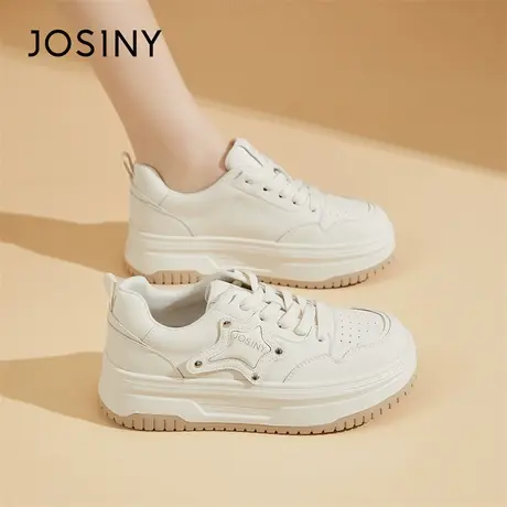 Josiny/卓诗尼小白鞋女2024年新款春季舒适学生通勤增高软底板鞋商品大图