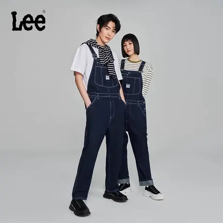 Lee商场同款23早秋新品深蓝色男女同款宽松背带裤潮LUB0066285PN图片