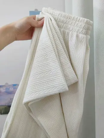 奶fufu阔腿裤女秋装高腰垂感薄款雪尼尔高级设计感小众百搭垂感裤图片