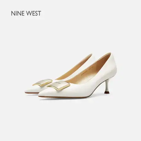 【商场同款】Nine West/玖熙浅口方扣高跟鞋女2025夏季新款单鞋图片