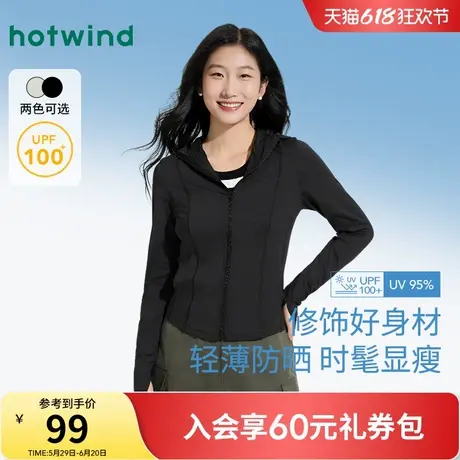 热风女士防晒服2025年夏季新款女士修身防晒外套大帽檐晾感防晒衣商品大图