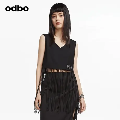 odbo/欧迪比欧流苏设计背心女外穿夏季2024新款内搭上衣设计感潮图片