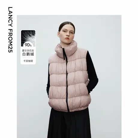 朗姿欧洲EiLEEN ELITEE洋气独特高级感白鹅绒羽绒马甲2024冬新款图片