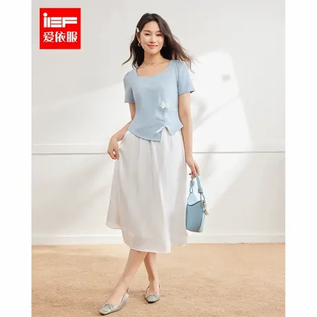 IEF/爱依服【微胖】大码女装2025夏季新款韩版仙女风百搭显瘦单裙图片