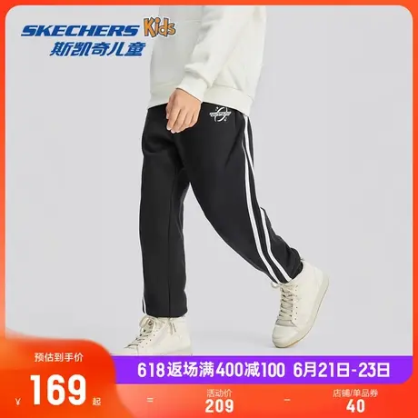 Skechers斯凯奇男女童针织长裤夏季新款儿童百搭休闲运动束脚裤商品大图