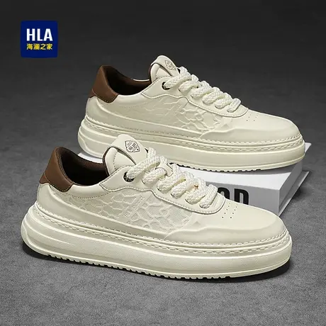 HLA/海澜之家男鞋新款春夏潮流百搭舒适增高板鞋休闲户外小白鞋男商品大图