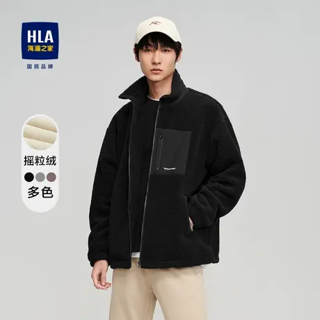 HLA/海澜之家SPRINTING SMILE夹克摇粒绒保暖宽松外套男商品大图