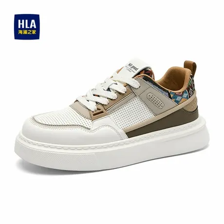HLA/海澜之家男鞋新款秋夏季透气休闲鞋潮流拼色轻质板鞋时尚百搭商品大图